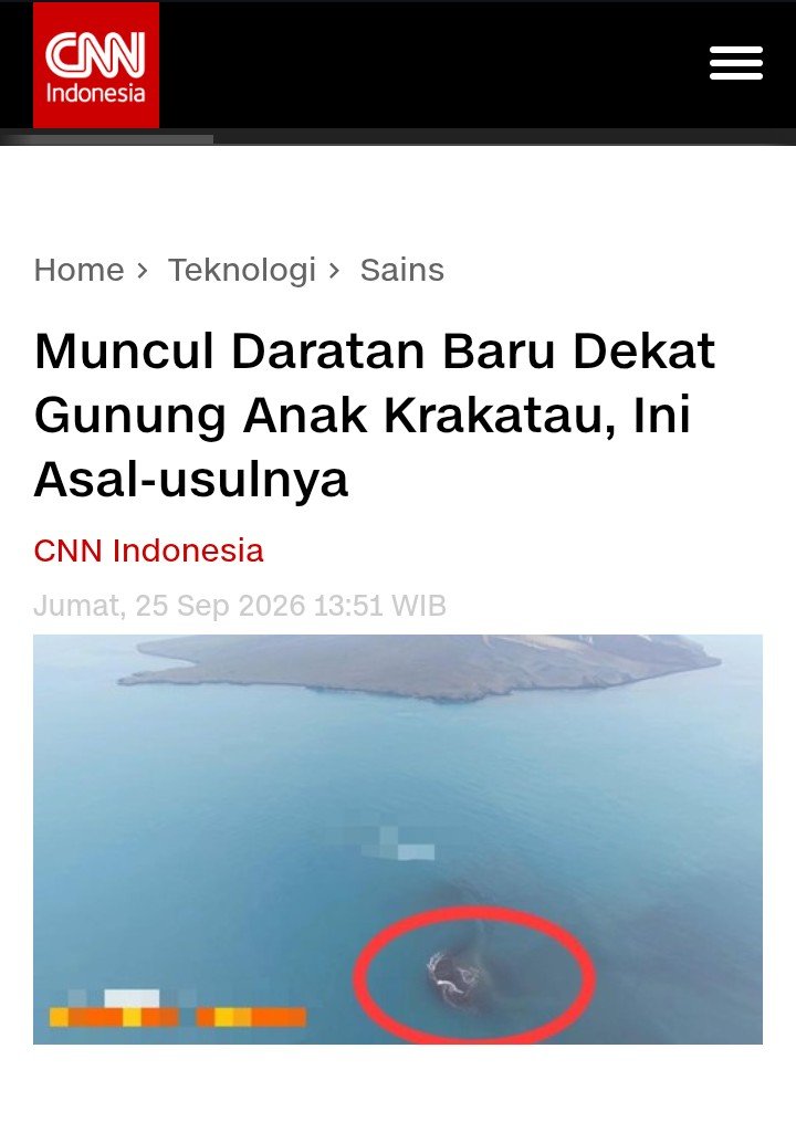Bukan Cucu Krakatau, Ini Fakta di Balik Munculnya Dua Daratan Baru di Selat Sunda